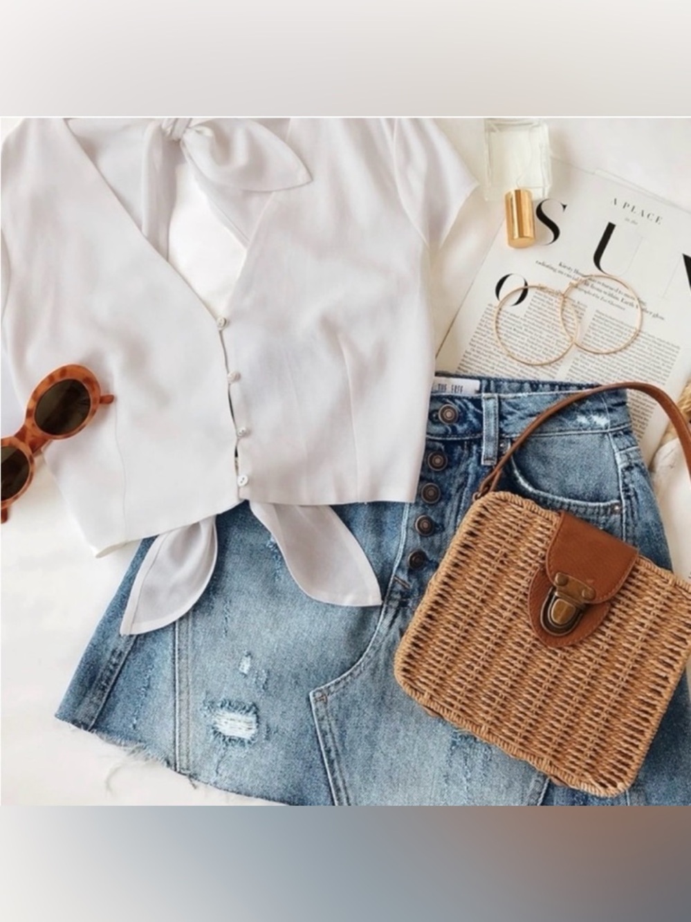 NWOT Free People We The Free Montauk Denim Mini Skirt 29 / 8 Coastal Cowgirl - Picture 10 of 10